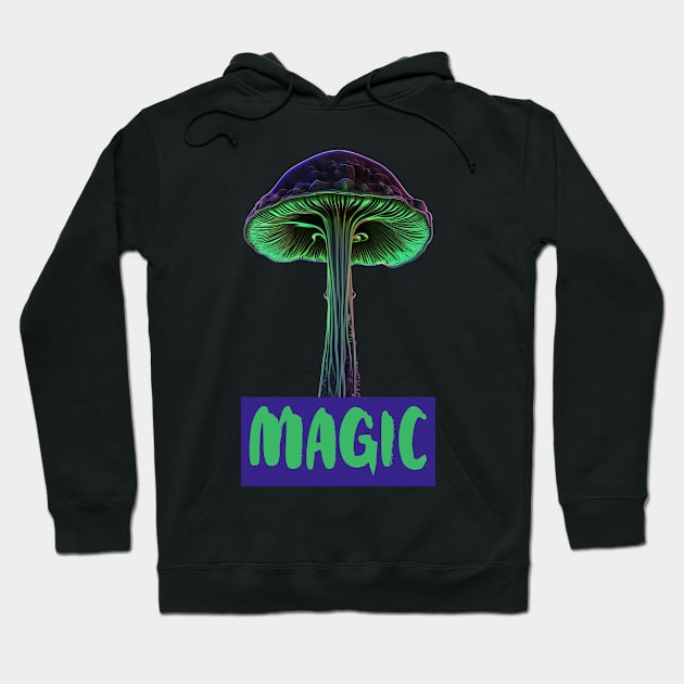 Magic Mushrooms, hallucinogenic mushrooms, microdose mushrooms, psilocybin mushroom Hoodie by One Eyed Cat Design